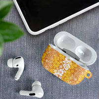 Hawaiian Lei Day AirPods Case Gold Hibiscus Flowers Lei Art - Polynesian Pride