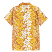 Hawaiian Lei Day Family Matching Mermaid Dress and Hawaiian Shirt Gold Hibiscus Flowers Lei Art LT9 - Polynesian Pride