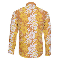 Hawaiian Lei Day Family Matching Off Shoulder Short Dress and Hawaiian Shirt Gold Hibiscus Flowers Lei Art LT9 - Polynesian Pride