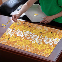 Hawaiian Lei Day Puzzle Gold Hibiscus Flowers Lei Art - Polynesian Pride