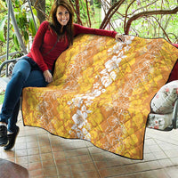 Hawaiian Lei Day Quilt Gold Hibiscus Flowers Lei Art LT9 - Polynesian Pride