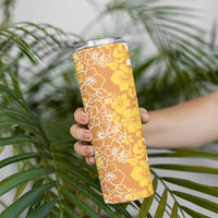 Hawaiian Lei Day Skinny Tumbler Gold Hibiscus Flowers Lei Art LT9 - Polynesian Pride