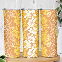Hawaiian Lei Day Skinny Tumbler Gold Hibiscus Flowers Lei Art LT9 - Polynesian Pride