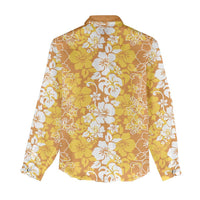 Hawaiian Lei Day Women Casual Shirt Gold Hibiscus Flowers Lei Art LT9 - Polynesian Pride