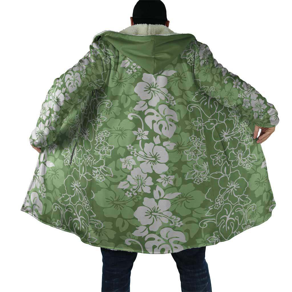 Hawaiian Lei Day Cloak Green Hibiscus Flowers Lei Art - Polynesian Pride