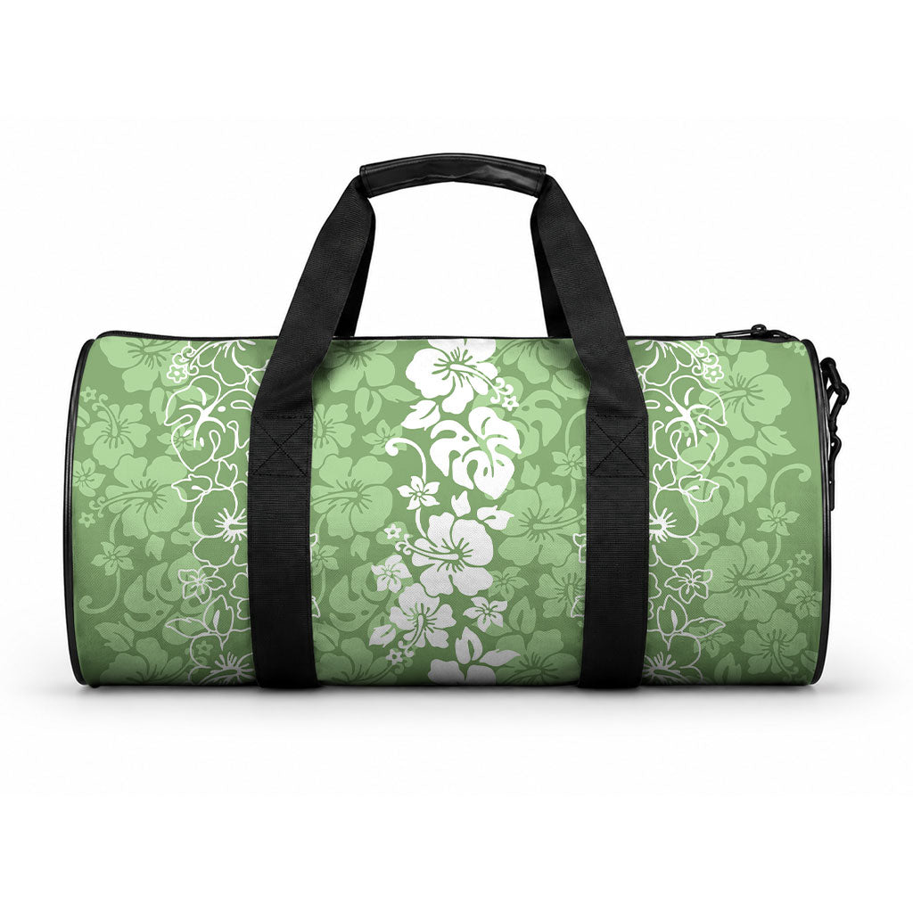 Hawaiian Lei Day Duffle Bag Green Hibiscus Flowers Lei Art LT9 One size Green - Polynesian Pride