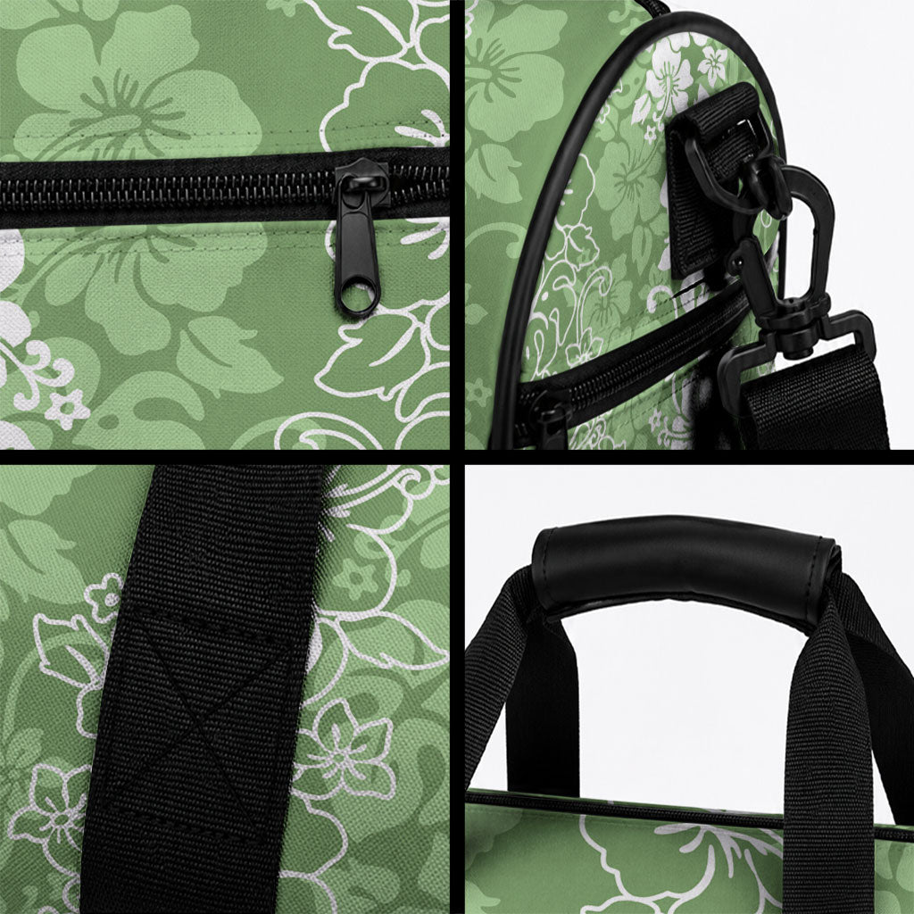 Hawaiian Lei Day Duffle Bag Green Hibiscus Flowers Lei Art LT9 - Polynesian Pride