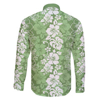 Hawaiian Lei Day Family Matching Tank Maxi Dress and Hawaiian Shirt Green Hibiscus Flowers Lei Art LT9 - Polynesian Pride