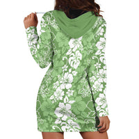 Hawaiian Lei Day Hoodie Dress Green Hibiscus Flowers Lei Art LT9 - Polynesian Pride