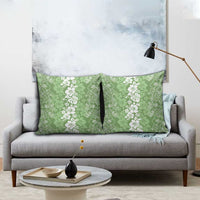 Hawaiian Lei Day Pillow Cover Green Hibiscus Flowers Lei Art - Polynesian Pride