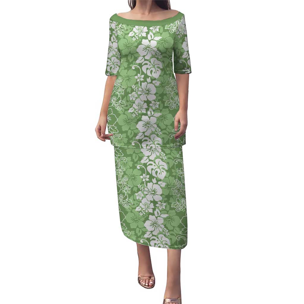 Hawaiian Lei Day Puletasi Green Hibiscus Flowers Lei Art