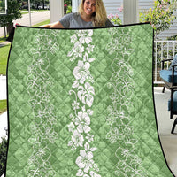 Hawaiian Lei Day Quilt Green Hibiscus Flowers Lei Art LT9 Green - Polynesian Pride