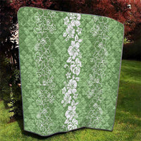 Hawaiian Lei Day Quilt Green Hibiscus Flowers Lei Art LT9 - Polynesian Pride