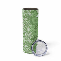 Hawaiian Lei Day Skinny Tumbler Green Hibiscus Flowers Lei Art LT9 - Polynesian Pride