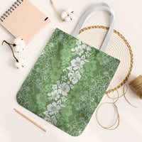 Hawaiian Lei Day Tote Bag Green Hibiscus Flowers Lei Art - Polynesian Pride