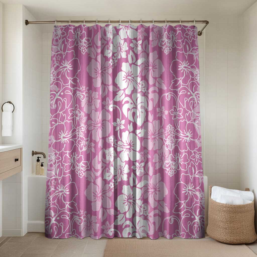 Hawaiian Lei Day Bathroom Set Pink Hibiscus Flowers Lei Art - Polynesian Pride