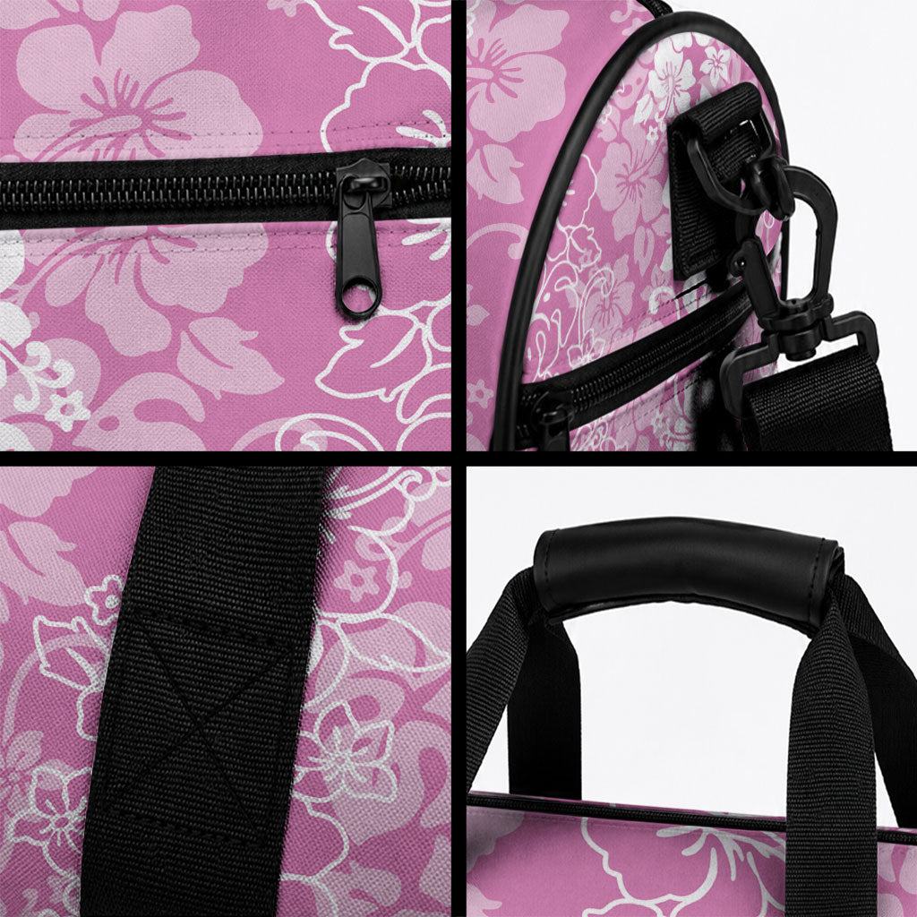 Hawaiian Lei Day Duffle Bag Pink Hibiscus Flowers Lei Art LT9 - Polynesian Pride