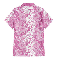 Hawaiian Lei Day Family Matching Mermaid Dress and Hawaiian Shirt Pink Hibiscus Flowers Lei Art LT9 - Polynesian Pride