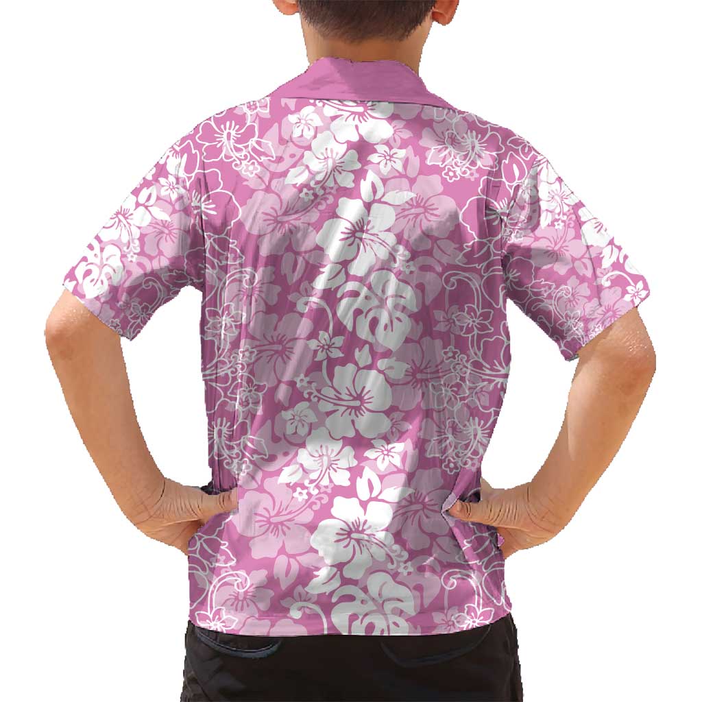 Hawaiian Lei Day Family Matching Tank Maxi Dress and Hawaiian Shirt Pink Hibiscus Flowers Lei Art LT9 - Polynesian Pride