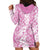 Hawaiian Lei Day Hoodie Dress Pink Hibiscus Flowers Lei Art