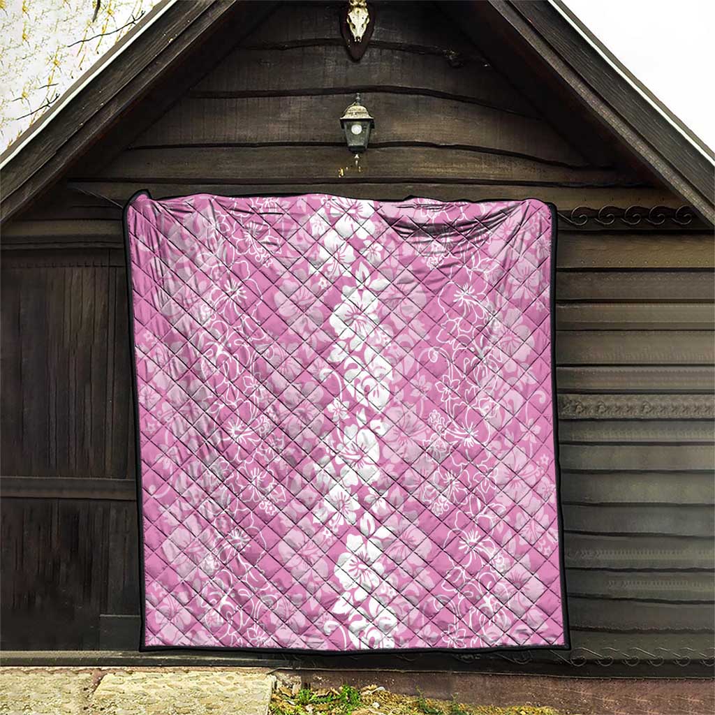 Hawaiian Lei Day Quilt Pink Hibiscus Flowers Lei Art LT9 - Polynesian Pride