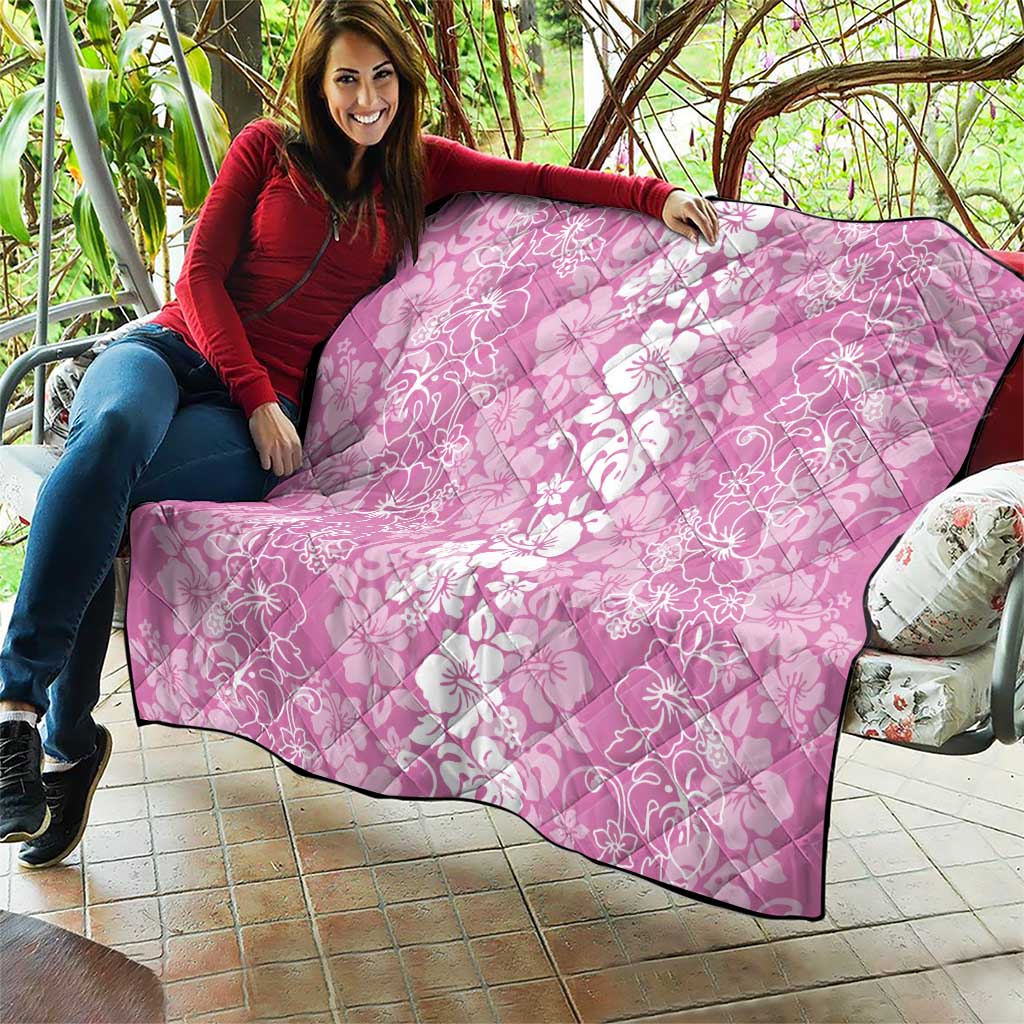 Hawaiian Lei Day Quilt Pink Hibiscus Flowers Lei Art LT9 - Polynesian Pride