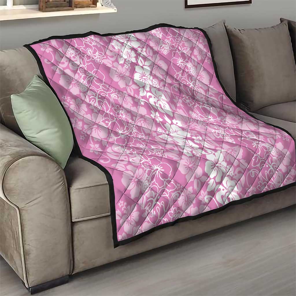 Hawaiian Lei Day Quilt Pink Hibiscus Flowers Lei Art LT9 - Polynesian Pride