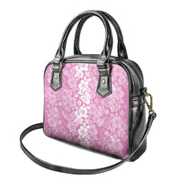 Hawaiian Lei Day Shoulder Handbag Pink Hibiscus Flowers Lei Art LT9 - Polynesian Pride