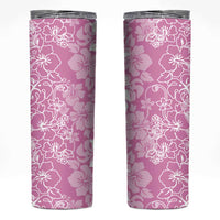Hawaiian Lei Day Skinny Tumbler Pink Hibiscus Flowers Lei Art LT9 Pink - Polynesian Pride