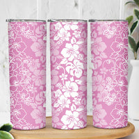 Hawaiian Lei Day Skinny Tumbler Pink Hibiscus Flowers Lei Art LT9 - Polynesian Pride
