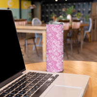 Hawaiian Lei Day Skinny Tumbler Pink Hibiscus Flowers Lei Art LT9 - Polynesian Pride
