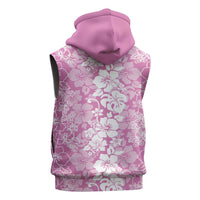 Hawaiian Lei Day Sleeveless Zip Hoodie Pink Hibiscus Flowers Lei Art LT9 - Polynesian Pride