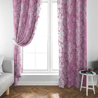 Hawaiian Lei Day Window Curtain Pink Hibiscus Flowers Lei Art