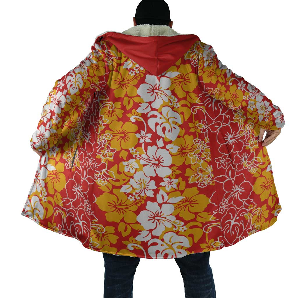 Hawaiian Lei Day Cloak Red Hibiscus Flowers Lei Art - Polynesian Pride