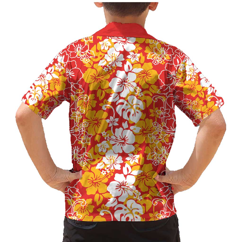 Hawaiian Lei Day Family Matching Mermaid Dress and Hawaiian Shirt Red Hibiscus Flowers Lei Art LT9 - Polynesian Pride
