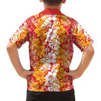 Hawaiian Lei Day Family Matching Puletasi and Hawaiian Shirt Red Hibiscus Flowers Lei Art LT9 - Polynesian Pride