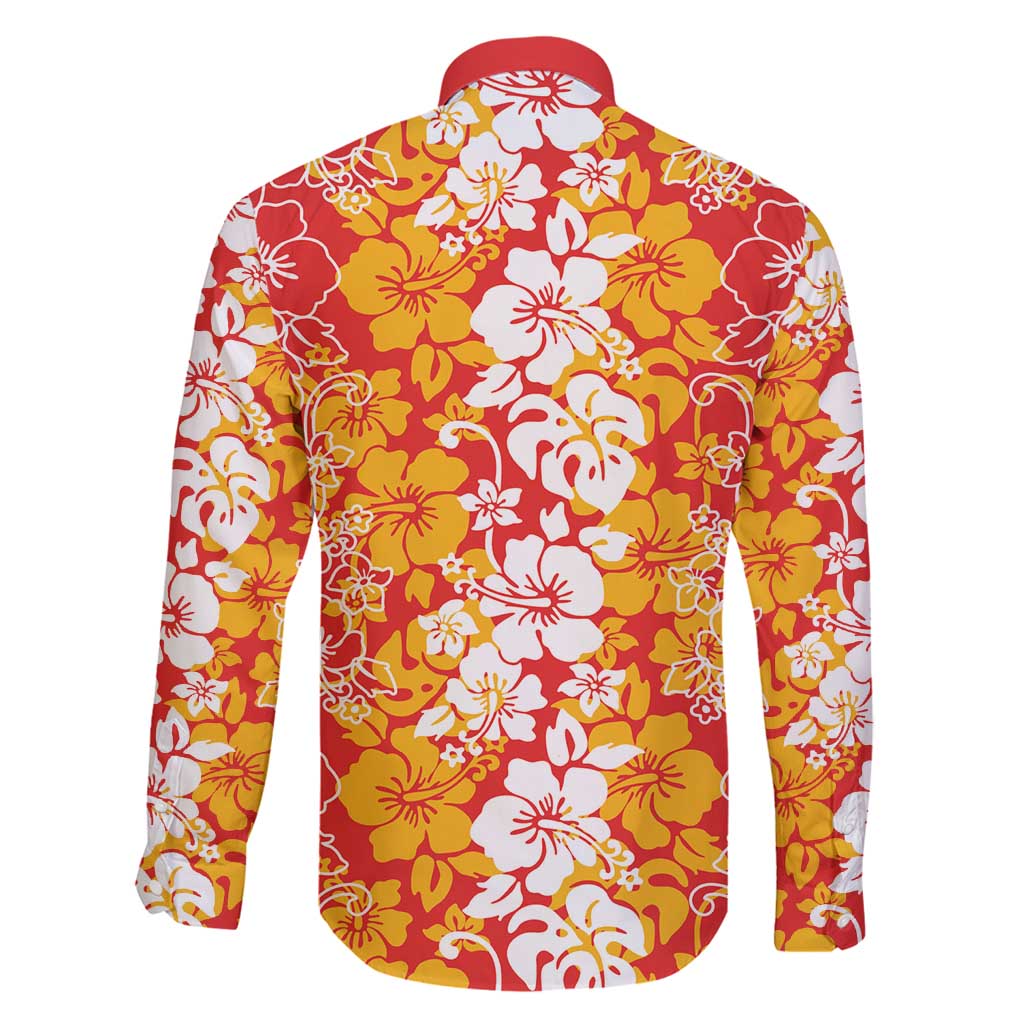 Hawaiian Lei Day Family Matching Puletasi and Hawaiian Shirt Red Hibiscus Flowers Lei Art LT9 - Polynesian Pride