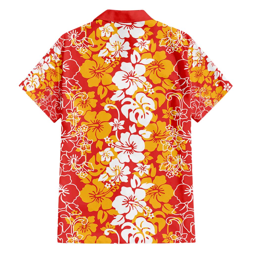 Hawaiian Lei Day Family Matching Tank Maxi Dress and Hawaiian Shirt Red Hibiscus Flowers Lei Art LT9 - Polynesian Pride