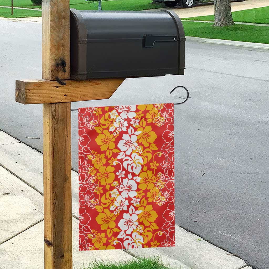 Hawaiian Lei Day Garden Flag Red Hibiscus Flowers Lei Art