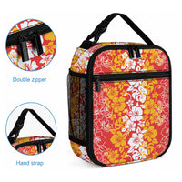 Hawaiian Lei Day Lunch Bag Red Hibiscus Flowers Lei Art LT9 - Polynesian Pride