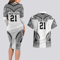 Flying Fijians Pacific Fiji Rugby Custom Couples Matching Long Sleeve Bodycon Dress and Hawaiian Shirt Polynesian Pattern LT9 - Polynesian Pride
