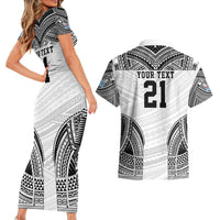 Flying Fijians Pacific Fiji Rugby Custom Couples Matching Short Sleeve Bodycon Dress and Hawaiian Shirt Polynesian Pattern