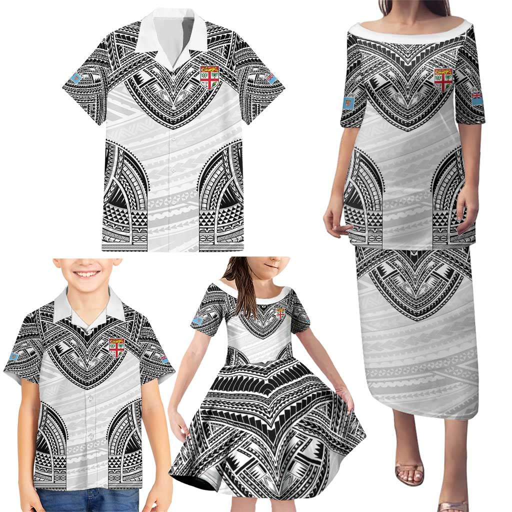 Flying Fijians Pacific Fiji Rugby Custom Family Matching Puletasi and Hawaiian Shirt Polynesian Pattern