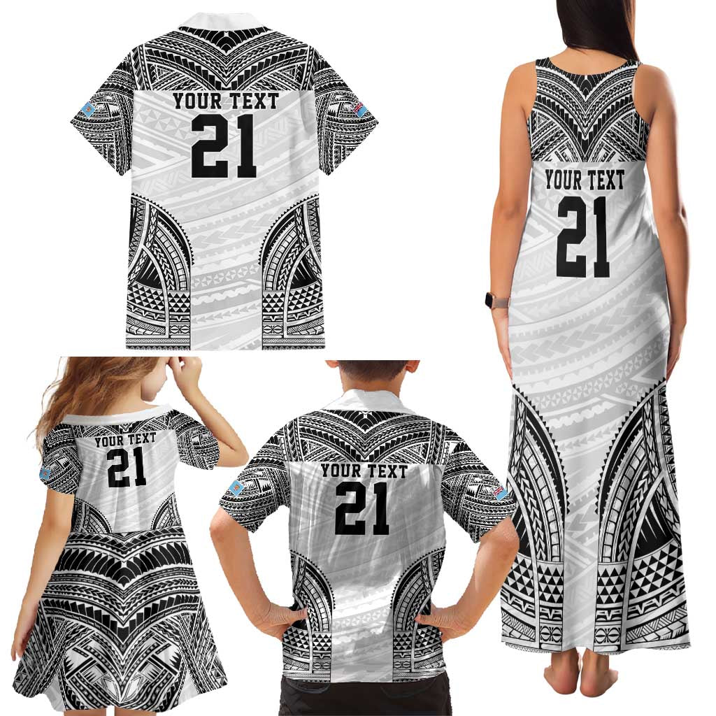 Flying Fijians Pacific Fiji Rugby Custom Family Matching Tank Maxi Dress and Hawaiian Shirt Polynesian Pattern