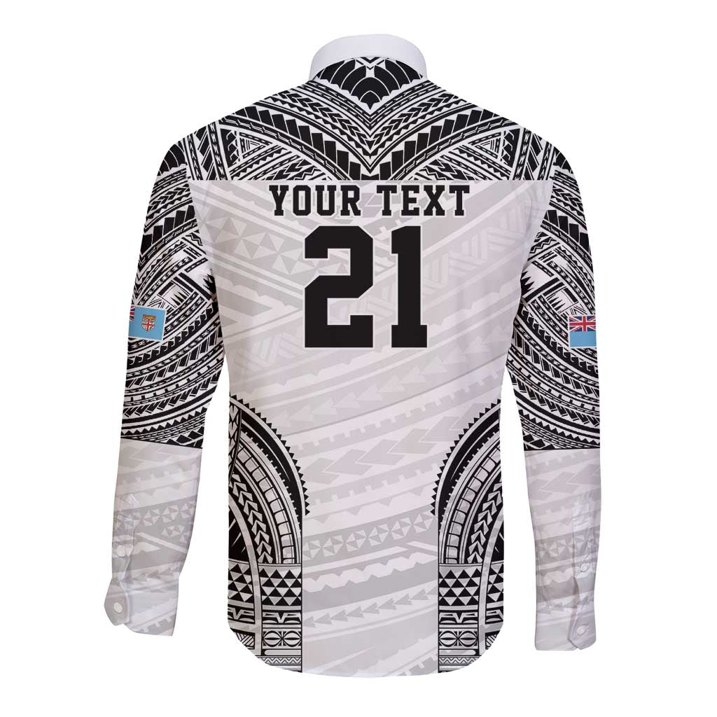 Flying Fijians Pacific Fiji Rugby Custom Long Sleeve Button Shirt Polynesian Pattern LT9 - Polynesian Pride