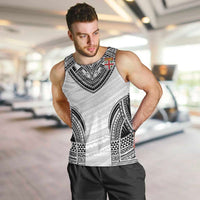 Flying Fijians Pacific Fiji Rugby Custom Men Tank Top Polynesian Pattern LT9 White - Polynesian Pride