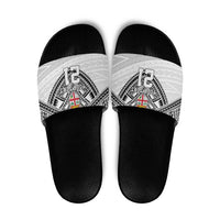 Flying Fijians Pacific Fiji Rugby Custom Slide Sandals Polynesian Pattern LT9 White - Polynesian Pride
