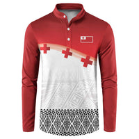 Ikale Tahi Pacific Tonga Rugby Custom Button Sweatshirt Tongan Ngatu with Flag Pattern