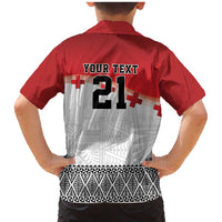 Ikale Tahi Pacific Tonga Rugby Custom Family Matching Mermaid Dress and Hawaiian Shirt Tongan Ngatu with Flag Pattern LT9 - Polynesian Pride