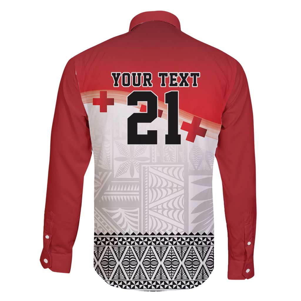 Ikale Tahi Pacific Tonga Rugby Custom Family Matching Mermaid Dress and Hawaiian Shirt Tongan Ngatu with Flag Pattern LT9 - Polynesian Pride